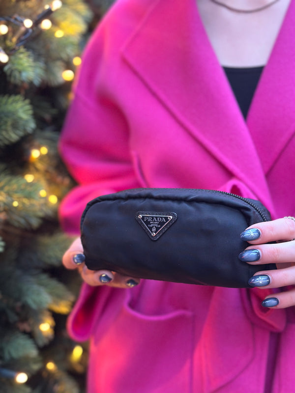 Prada Black Nylon Makeup Bag