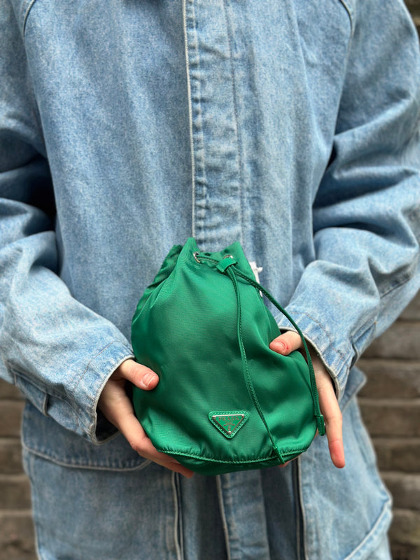 Prada Green Tessuto Re-Nylon Pouch