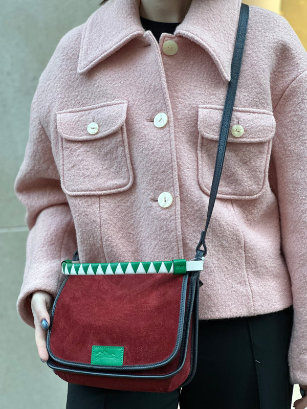 Longchamp Rust Suede Shoulder Bag