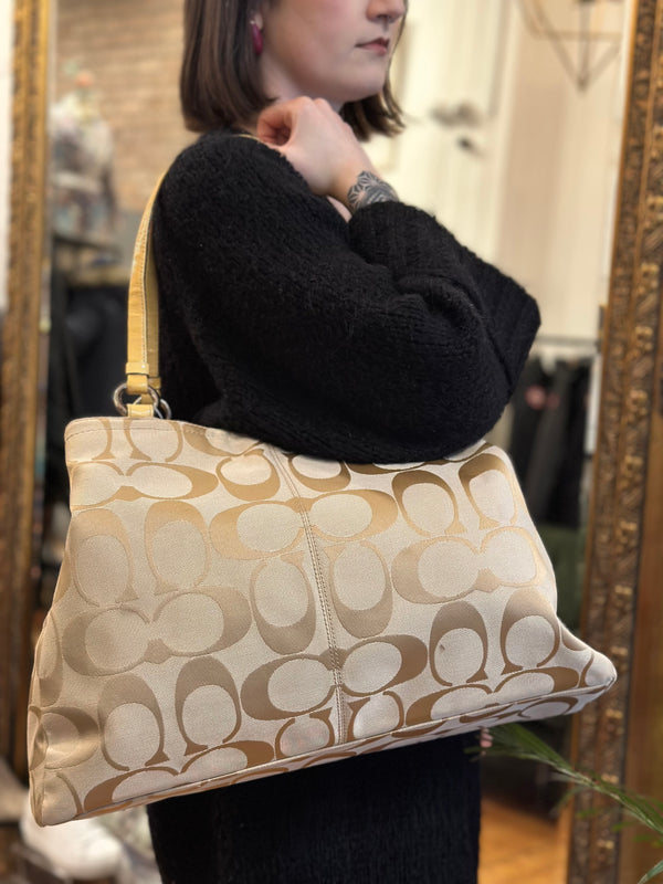 Coach Cream Canvas Tote