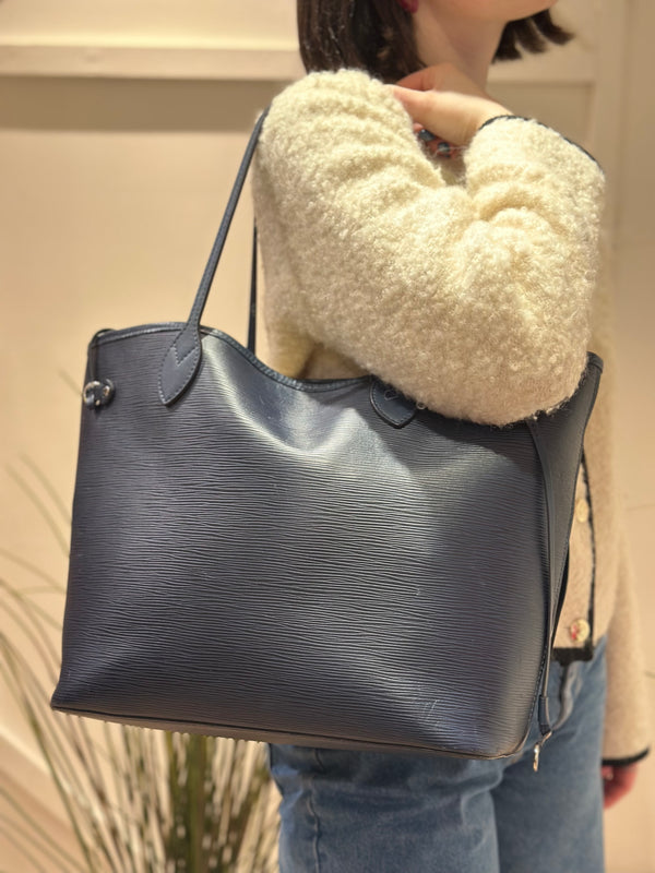 Louis Vuitton Navy Epi Leather Neverfull MM