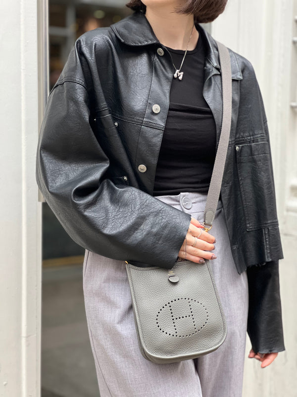 Hermès Grey Leather Evelyn TPM