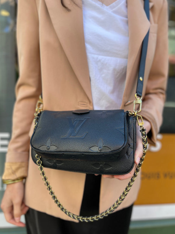Louis Vuitton Black Empreinte Leather Multi Pochette
