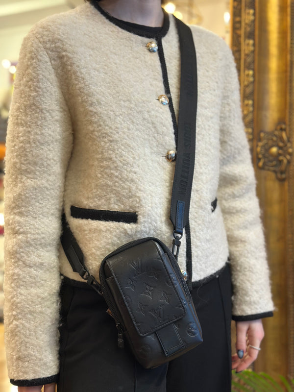 Louis Vuitton Black Monogram Leather Phone Crossbody