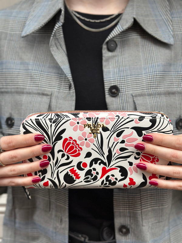 Prada Multi Colour Leather Long Wallet