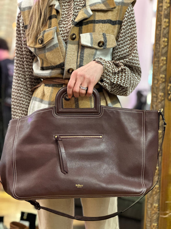 Mulberry Burgundy Leather Brimley Tote