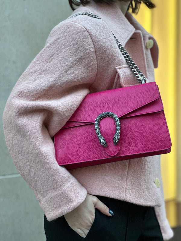 Gucci Hot Pink Leather Dionysus Shoulder Bag