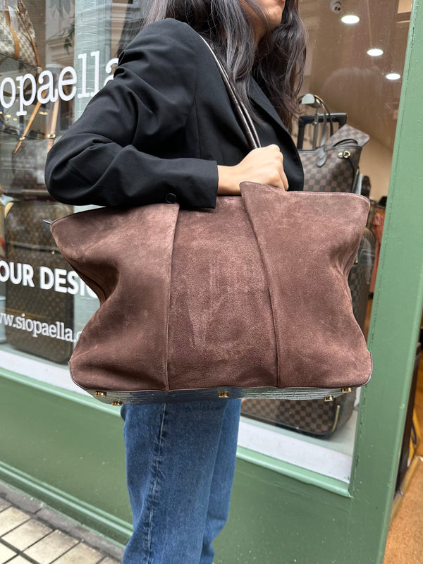 KAAI Brown Suede Leather Tote