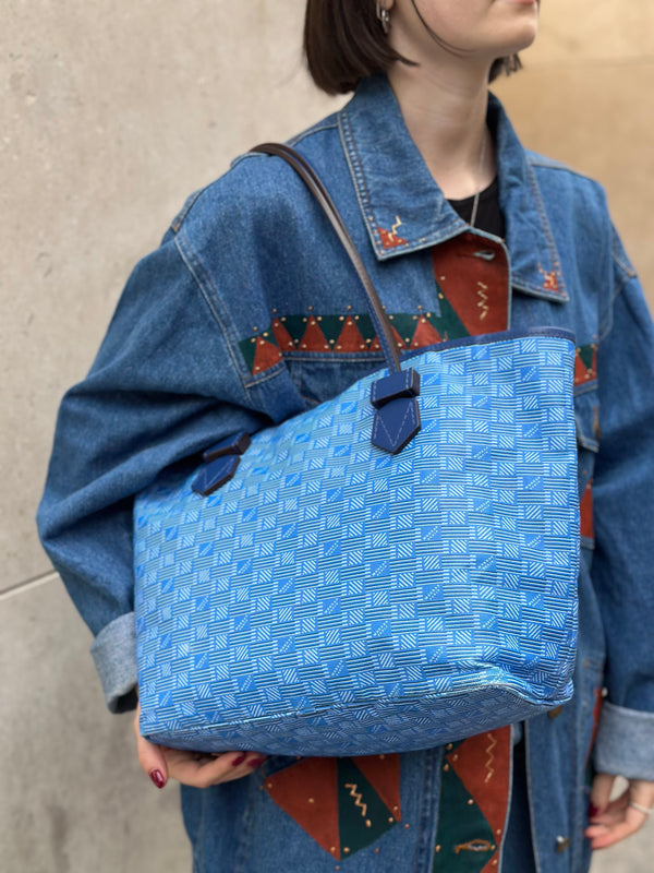 Moreau Paris Blue Printed Canvas Tote