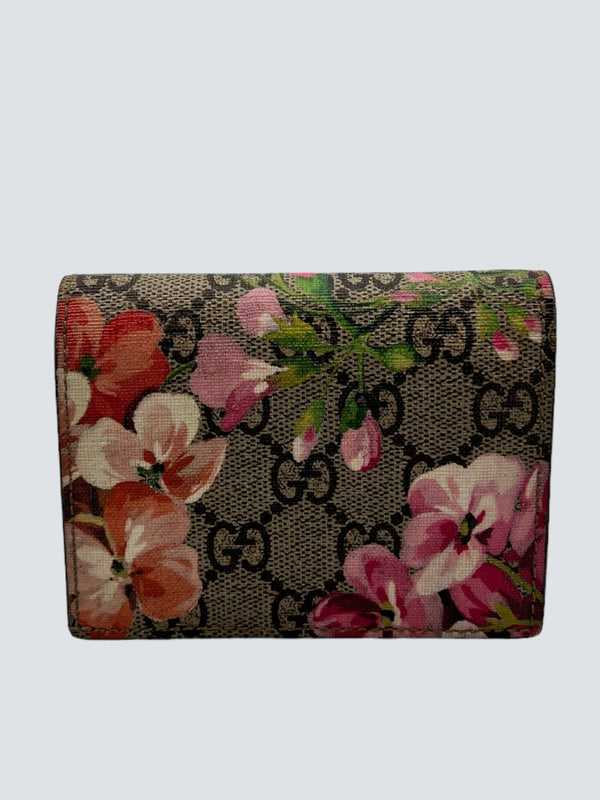 Gucci Monogram Canvas "Blooms" Bifold Wallet