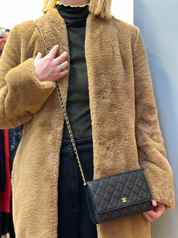 Chanel Black Caviar Leather WOC with Goldtone Hardware