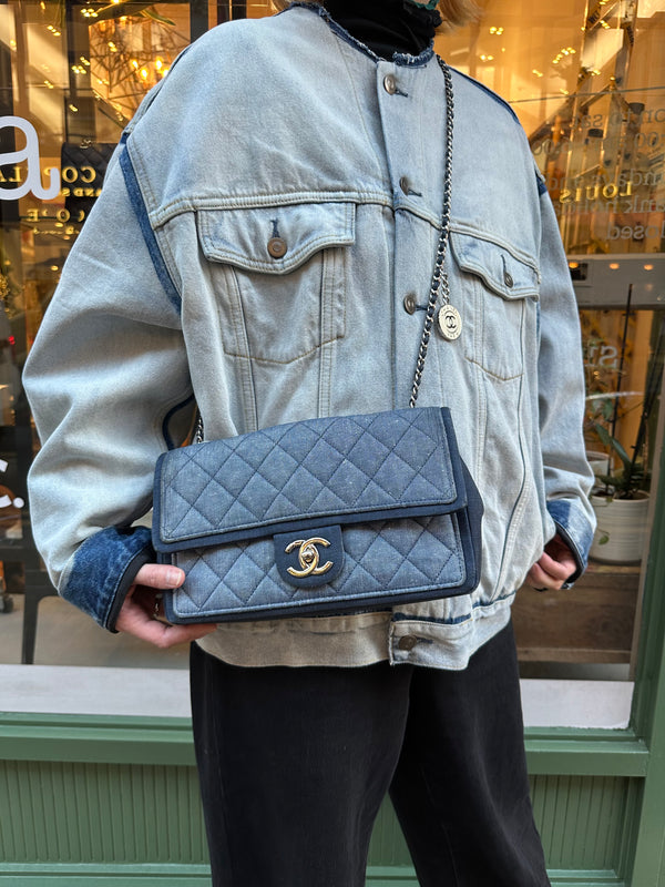 Chanel Quilted Denim Medallion Flap