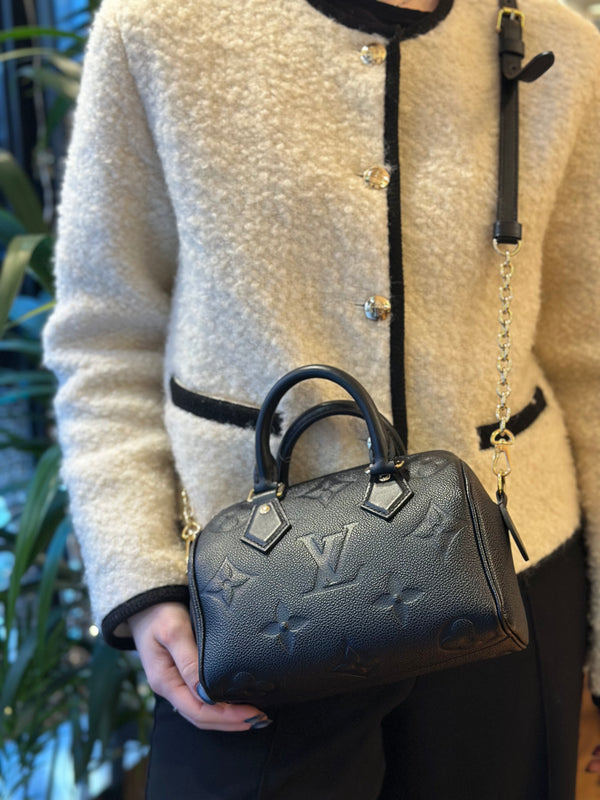 Louis Vuitton Black Empriente Leather Speedy 20 Bandouliere