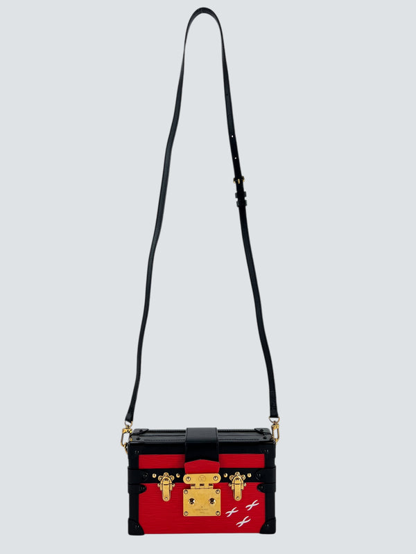 Louis Vuitton Red Epi Leather Petite Malle Trunk Crossbody