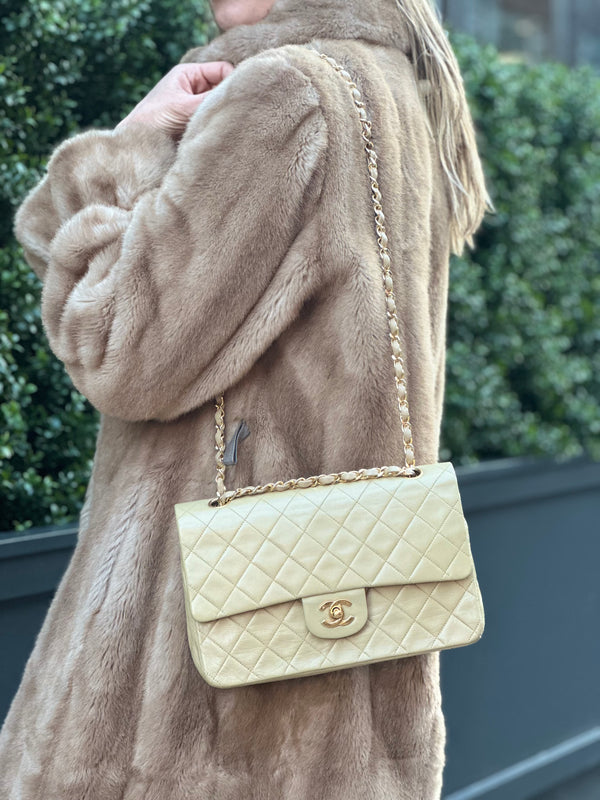 SARDINE 20 WITH CHAIN IN YELLOW CREAM LAMBSKIN