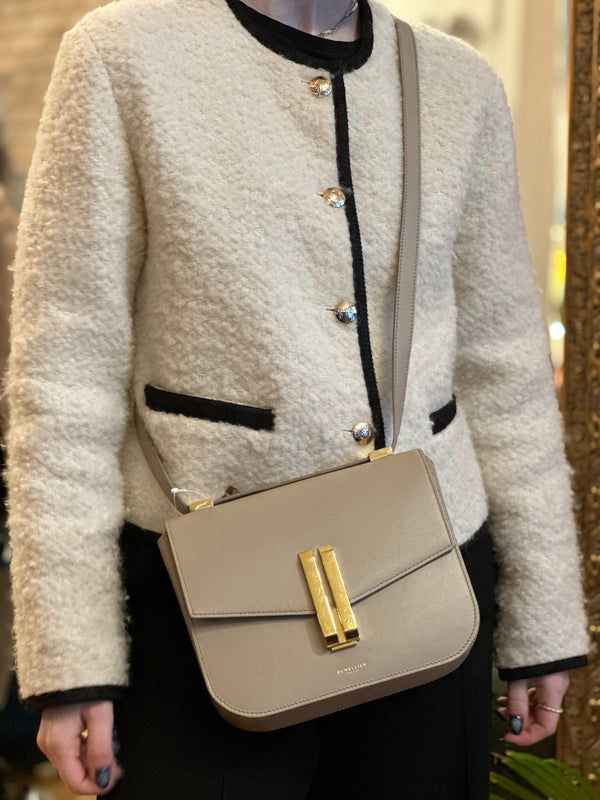 Demellier London Cream Leather "Vancouver" Shouder Bag