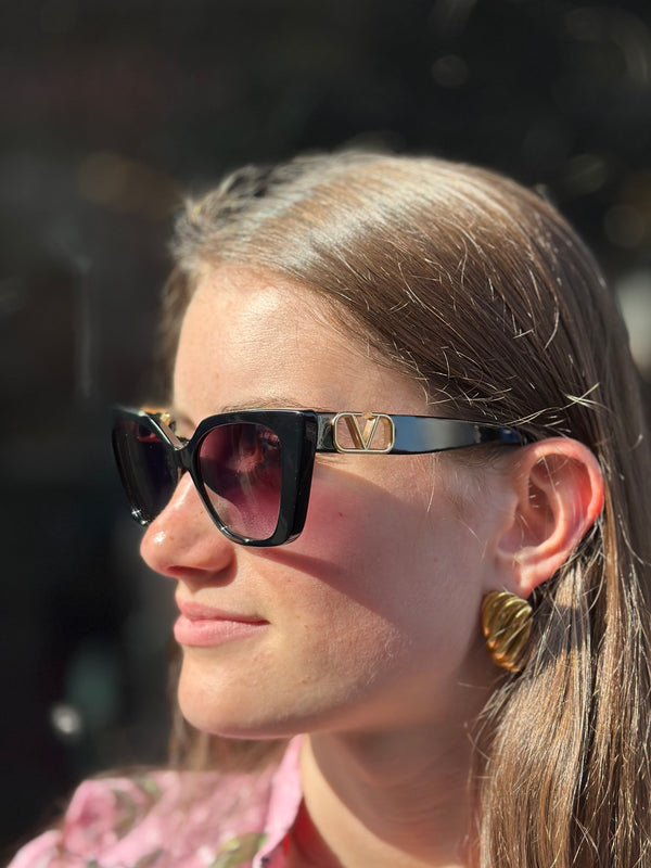 Valentino Black Cateye Sunglasses