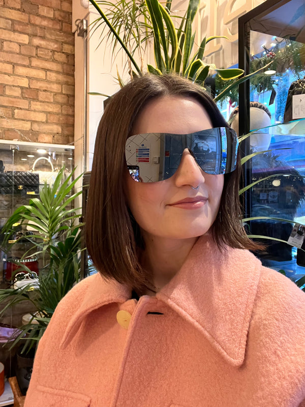 Chanel Black Visor Sunglasses