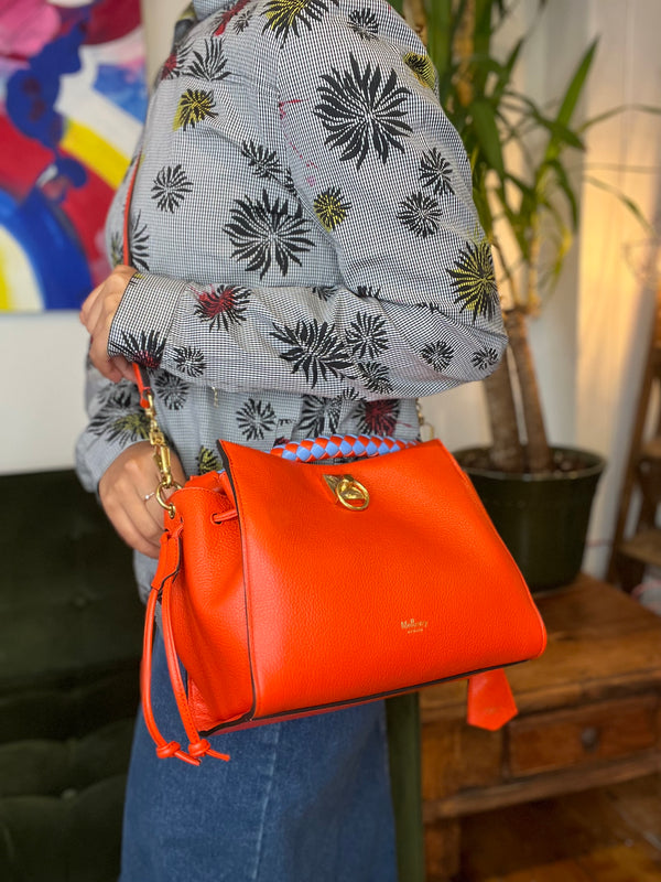 Mulberry Coral Leather Iris Shoulder Bag