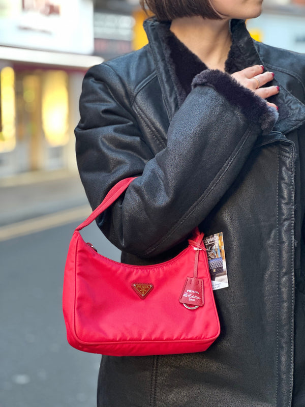 Prada Red Nylon Re-Edition 2000 Shoulder Bag