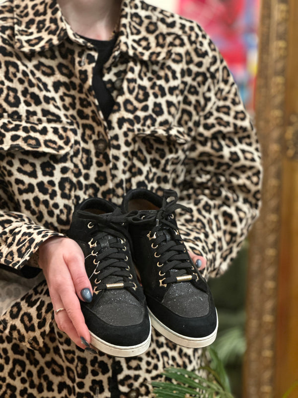 Jimmy Choo Miami Choo Glitter Trainers - UK 4.5