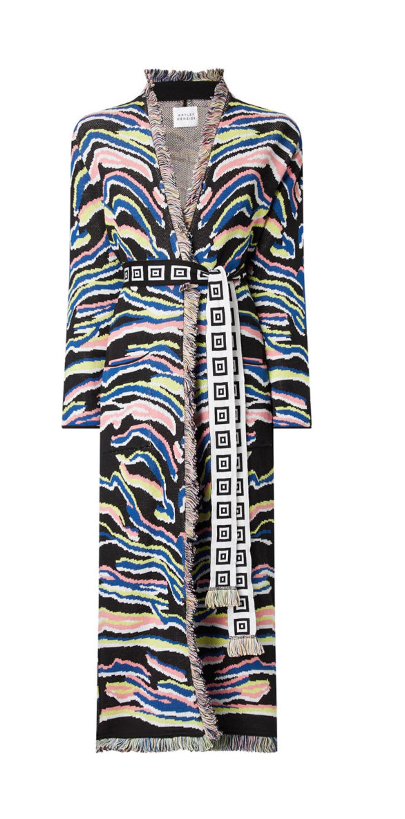 Hayley Menzies Multi Colour Longline Cardigan - Size Small