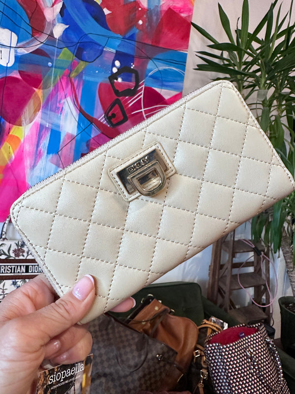 DKNY Cream Leather Wallet