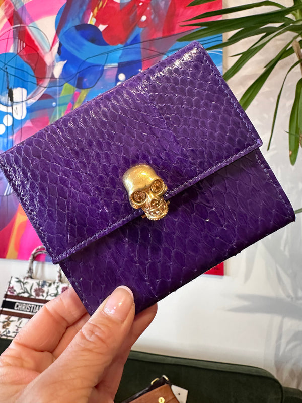 Alexander McQueen Purple Leather Wallet