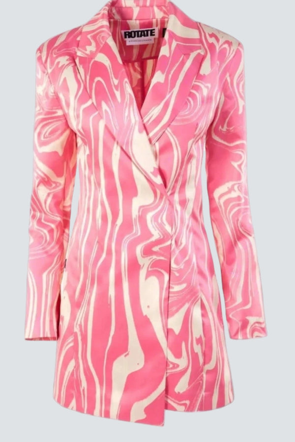 Rotate Pink Printed Blazer Dress - UK 12