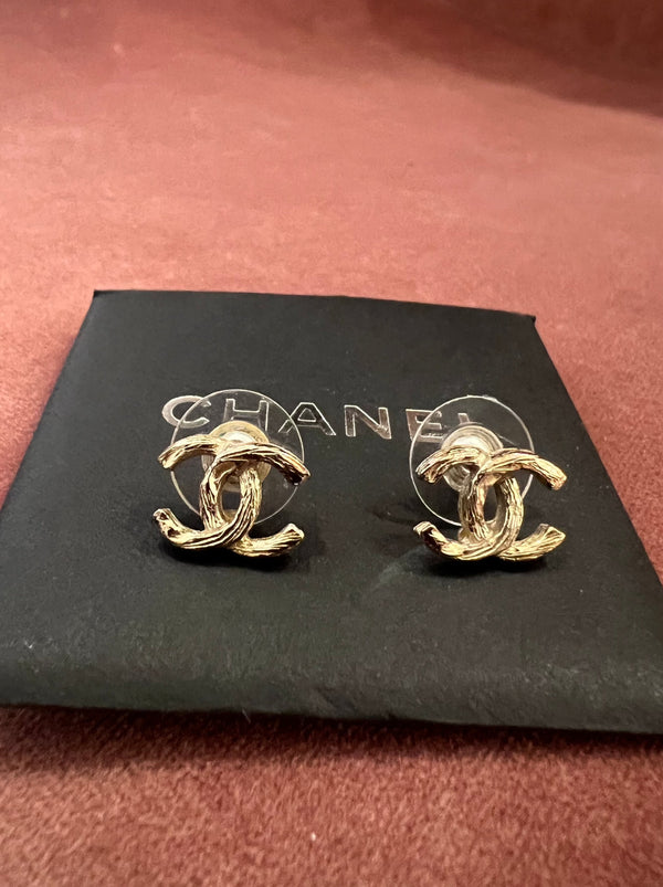Chanel Goldtone CC Earrings