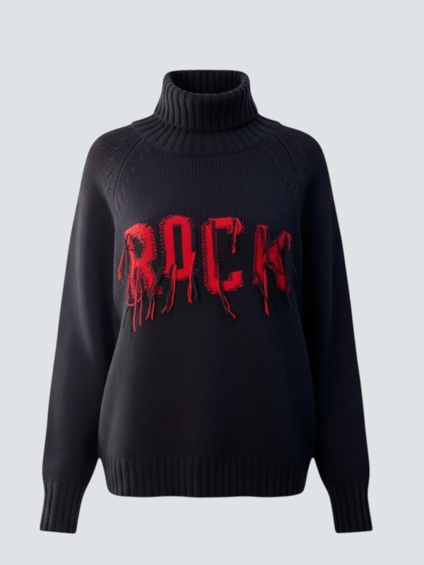 Zadig & Voltaire Navy Wool Role Neck Jumper - Size Large