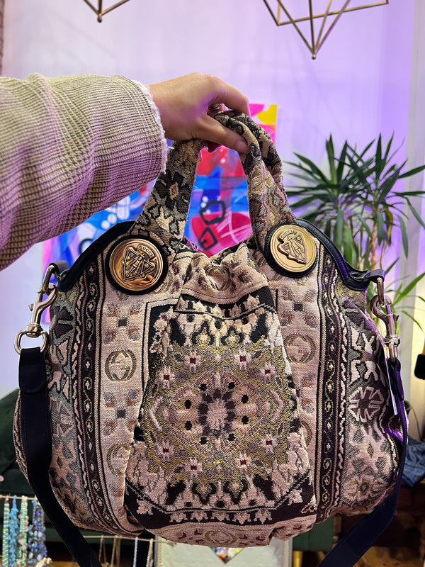 Gucci Hysteria Tapestry Satchel Hobo Handbag