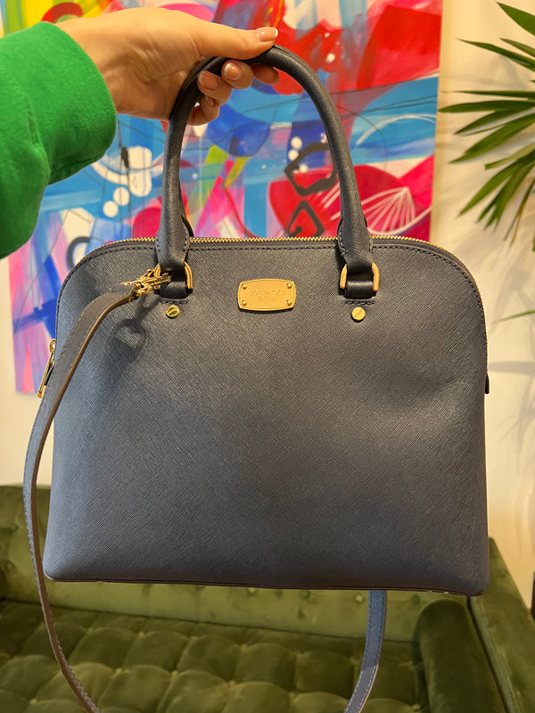 Michael Kors Navy Leather Tote