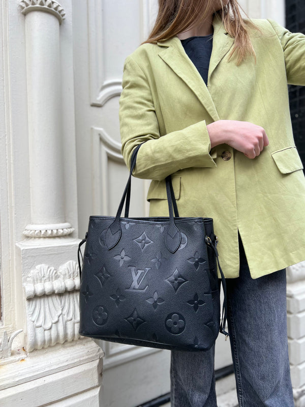 Louis Vuitton Black Empreinte Leather Neverfull MM
