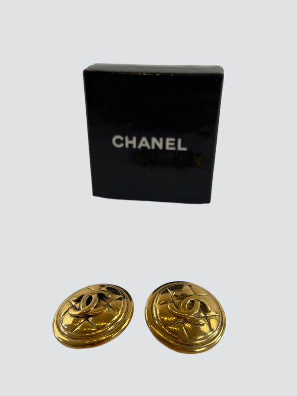 Chanel Goldtone CC Clip-On Earrings
