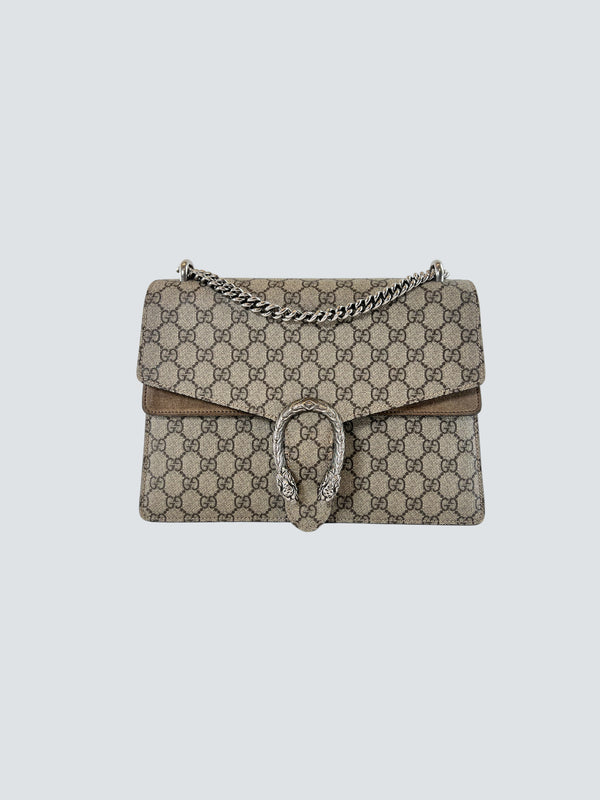 Gucci Monogram Canvas Dionysus Shoulder Bag