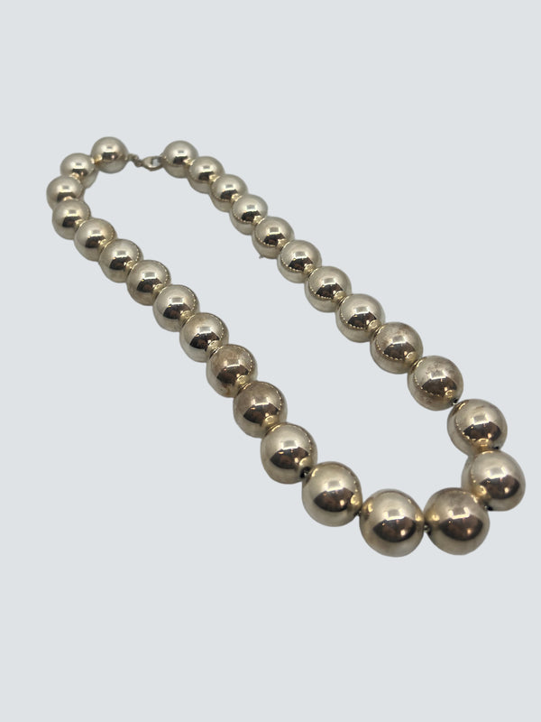 Tiffany and Co. Graduated Bead Ball Sterling Silver Necklace