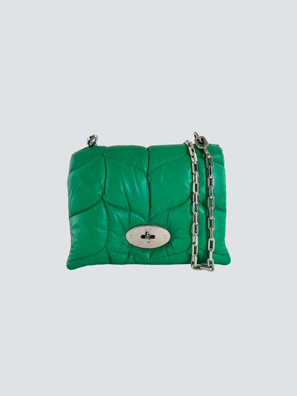 Mulberry Green Pillow Effect Quilted Nappa Leather Small ,,Softie'' Handbag