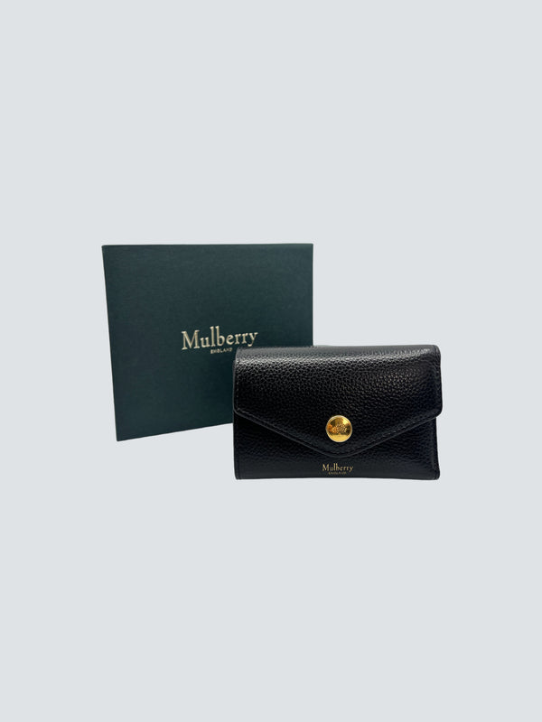 Mulberry Black Leather Folded Multi Card Wallet