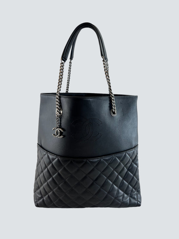 Chanel Black Quilted Lambskin Leather "Urban Delight" Tote