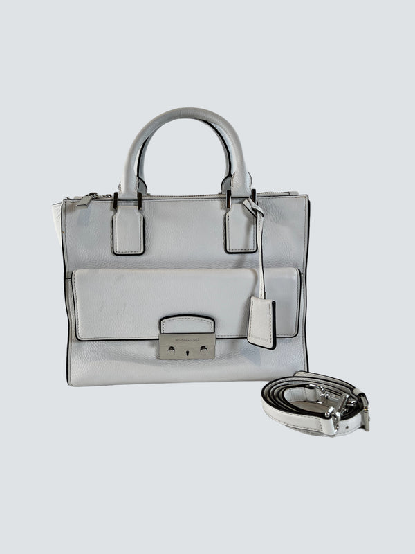 Michael Kors White Leather Tote