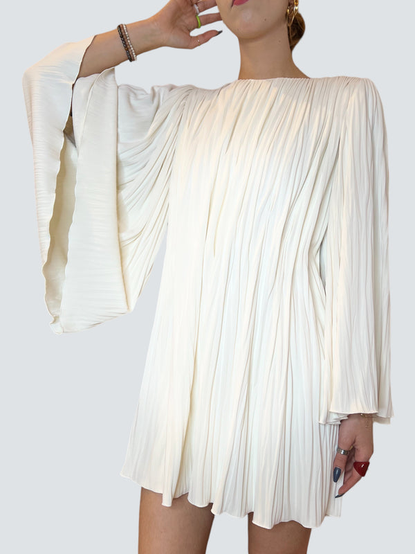 Gucci Cream Pleated Dress - Size Medium