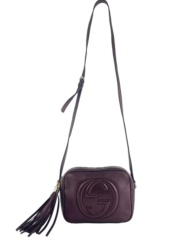 Gucci Purple Metallic Leather Soho Crossbody