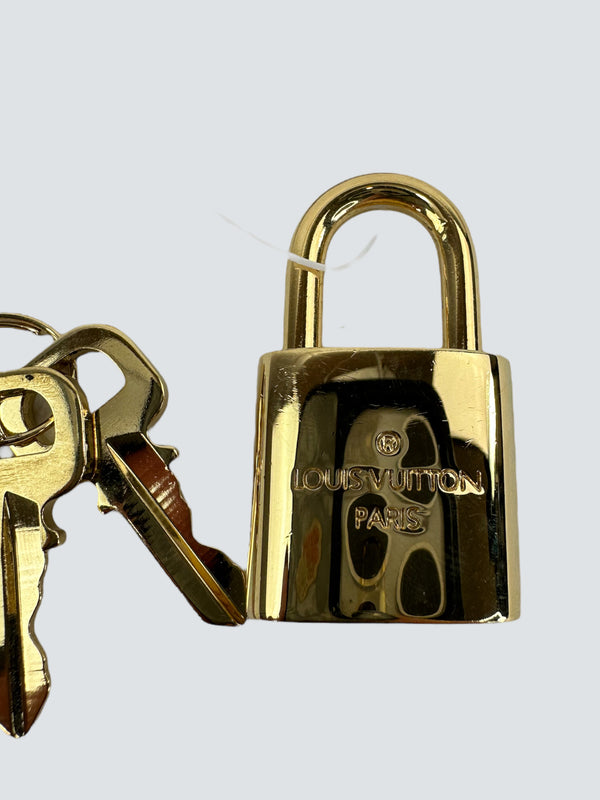 Louis Vuitton Goldtone Lock & key set