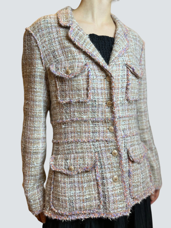 Chanel Size Medium Pink Tweed Jacket - 2007 Collection