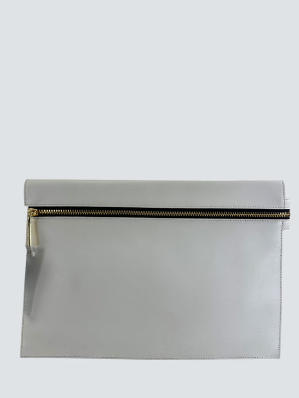 Victoria Beckham White Leather Clutch