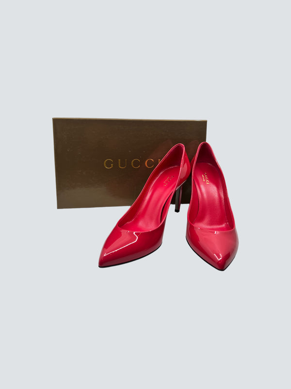 Gucci Pink  Size EU 38 Patent Leather Pointed Toe Pumps Heels