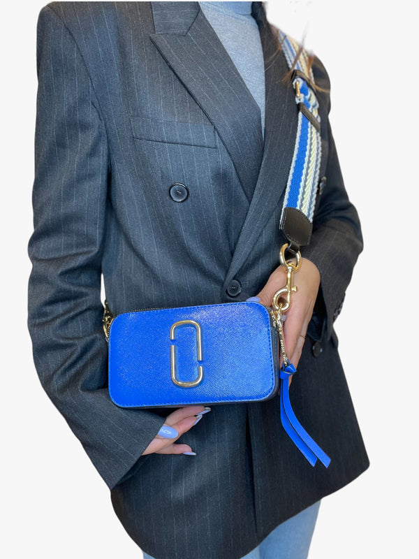 Marc Jacobs Electric Blue Leather Snapshot Crossbody