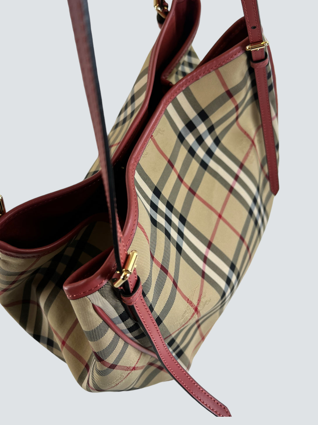 Burberry Monogram Canvas & Leather Canterbury Shoulder Bag Siopaella