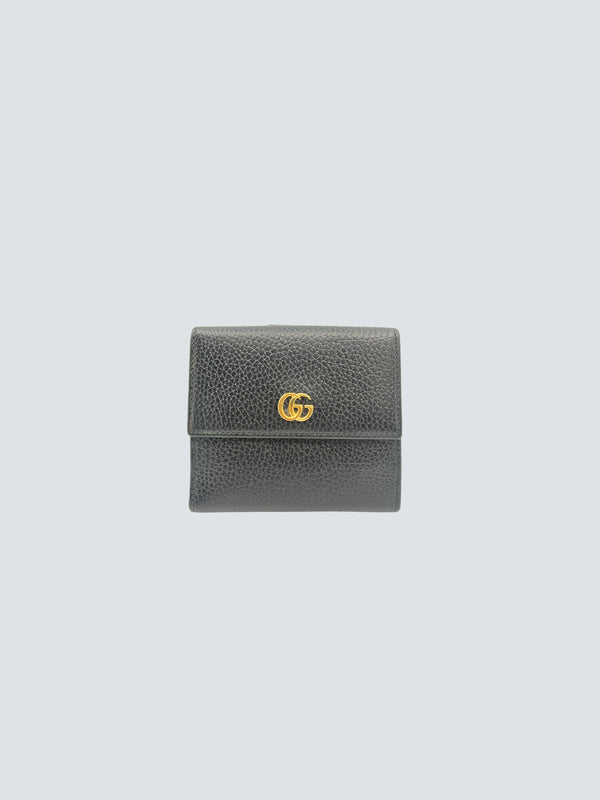 Gucci Black Leather GG MARMONT Wallet